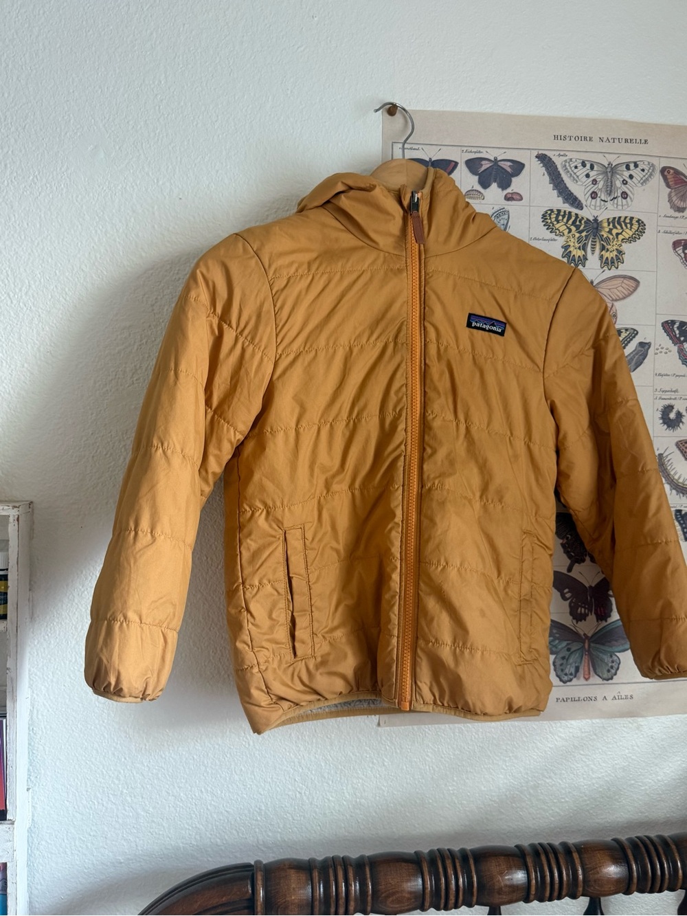 Patagonia Kids Yellow Hooded Puffer Jacket